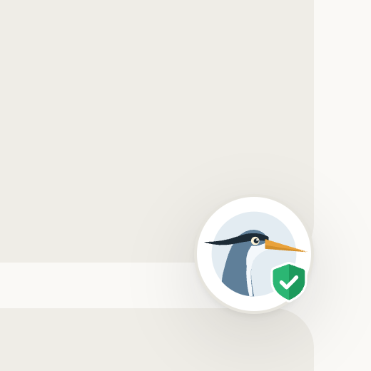 On a phone: the round button with the heron and its shield.